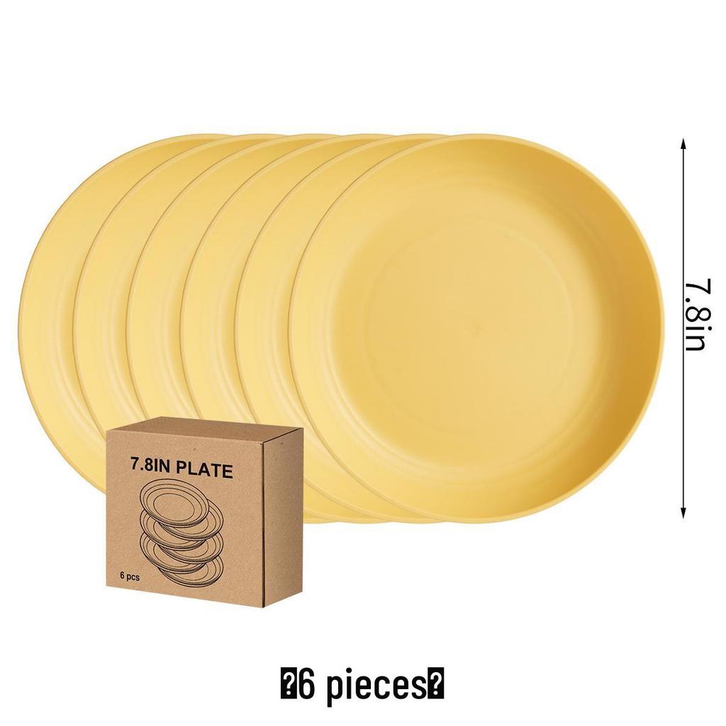 Eco-Friendly Wheat Straw 24-Piece Dinnerware Set: Plates, Bowls, Cups & Cutlery
