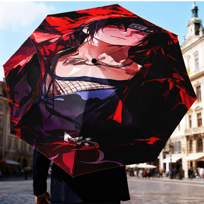 Dark Anime Ninja Character Umbrella 8-Frame for Travel, Camping, Casual Lightweight Portable Umbrella, Essential for Every Family Holidays Gift