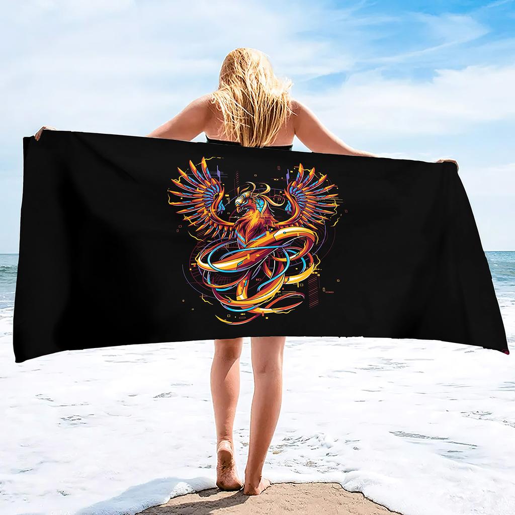 Phoenix Printing Series Seaside Vacation Beach Towel Swimming Bath Towel Sports Towel