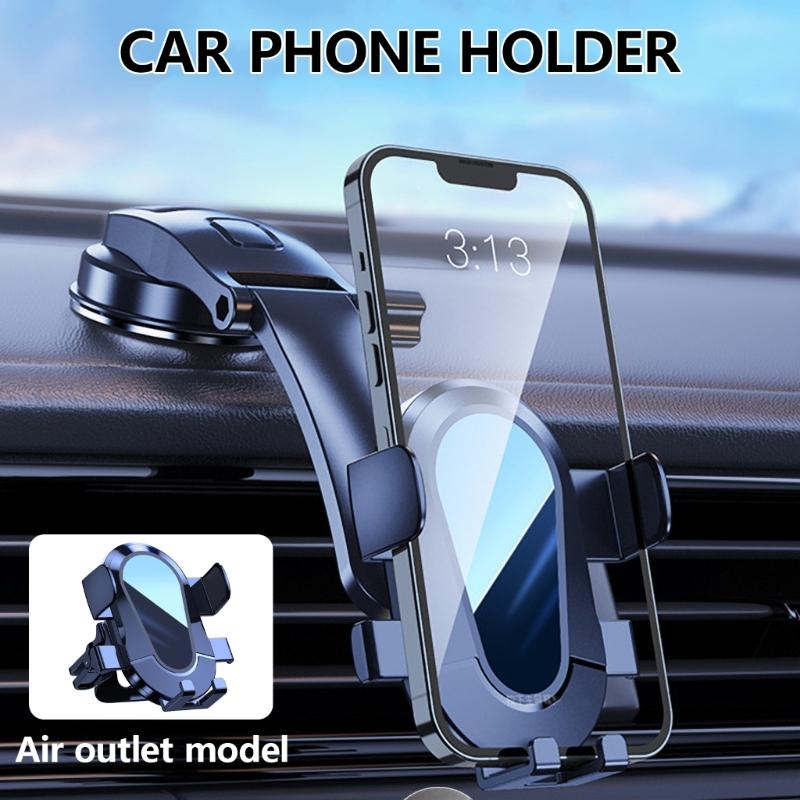 Phone Stand Car Phone Holder Suction Cup/Clip Type Air Vent Dashboard Mount Holder for 4-6.7in Phone Automotive Cradles