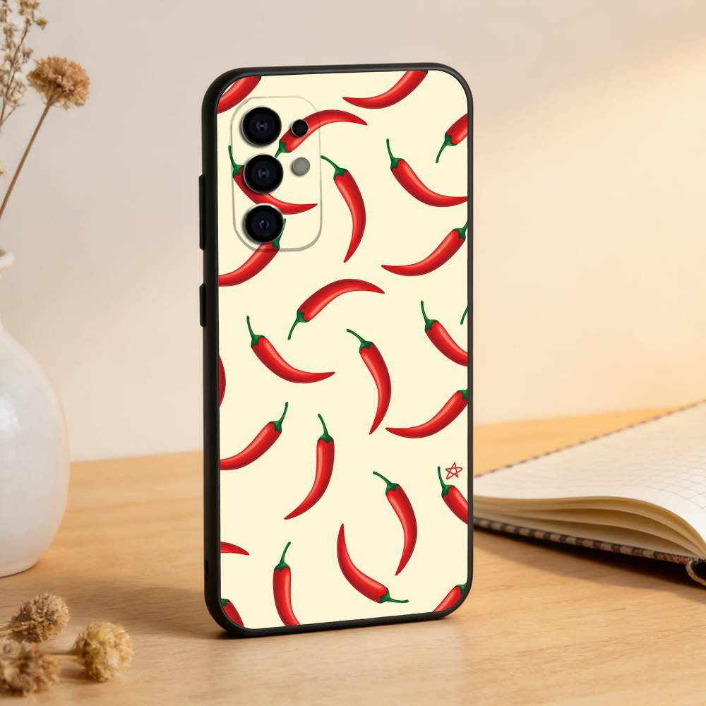 

Chili Red Phone Case For Samsung S25,S24,S21,S22,S23,S30,Ultra,S20,Plus,Fe,Lite,Note,10,Black Cover Samsung S22plus5G