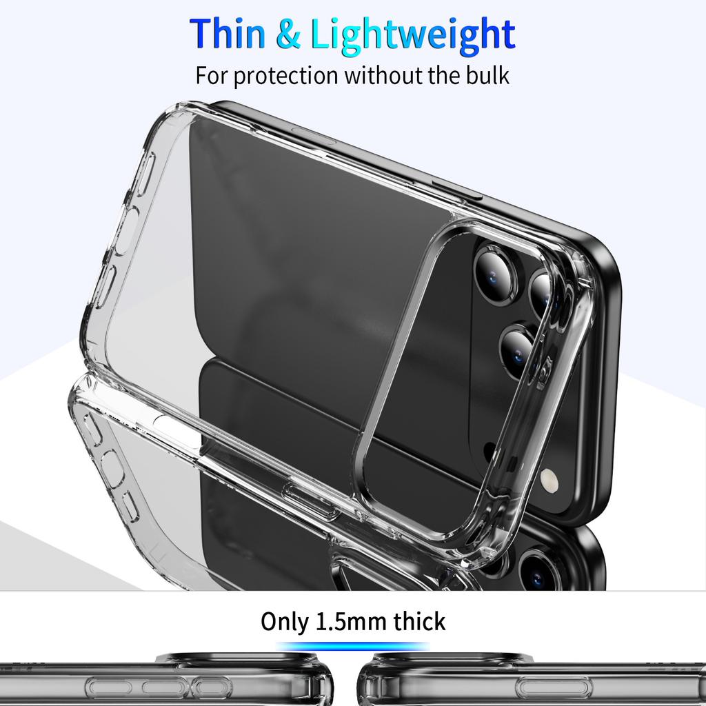 Transparent Phone Case for Apple 17, Transparent and Bare Acrylic Anti Drop and Anti Yellowing Phone Case for IPhone