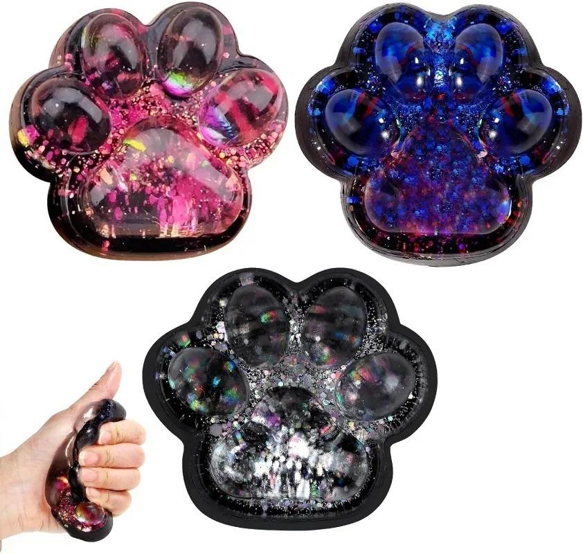 Pack of 3 Cat Paw Squishy Cute Soft Squeeze Toys Squishy Cat Paw Squeeze Toy Stress Relief Fidget Sensory Toys for Adults