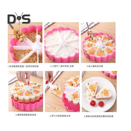 Forma do ryżu klasy spożywczej w kształcie serca lekkie DIY Craft 8 siatek forma do sushi artykuły dla restauracji
