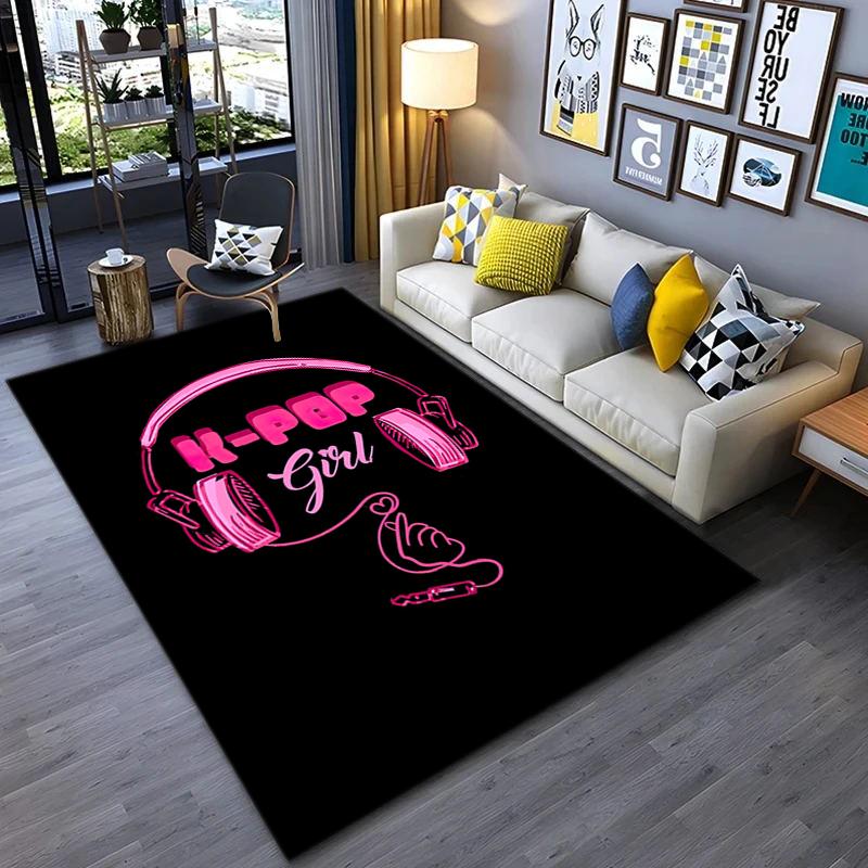 1Pc Musical elements Printed circular carpet, home door mat, outdoor travel protection carpet A5