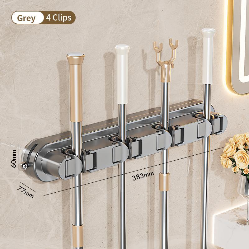 Bathroom Row Non Perforated Mop Holder Suction Cup Wall Mounted Storage Rack Broom Clip Home Storage Supplies
