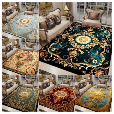 European Luxury Home Decorative Carpets for Living Room Classical Large Area Rug for Bedroom Easy Cleaning Hall Table Mat Carpet