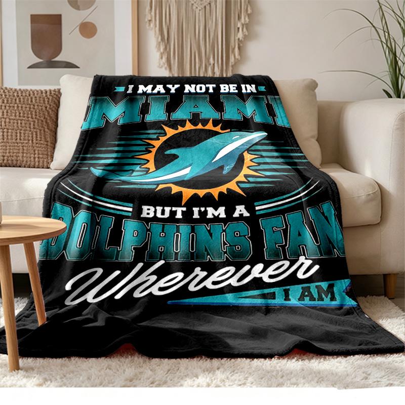 Miami Dolphins Soft and Comfortable Flannel Suitable for Sofas Living Rooms Outdoor Camping Travel and Also Makes a Great Anniversary Gif