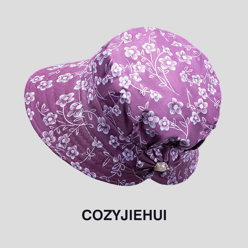 Wholesale summer middle-aged and elderly sunshade sunscreen cap outdoor leisure foldable bucket hat light fashion versatile top hat
