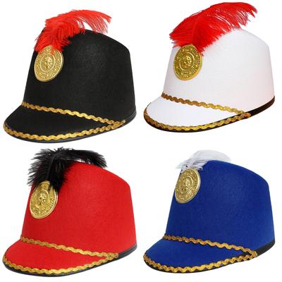 Cappello da Cavaliere per Adulti e Bambini con Piuma - Berretto da Banda Tamburino per Costume, Festa e Accessorio per Esibizioni sul Palco