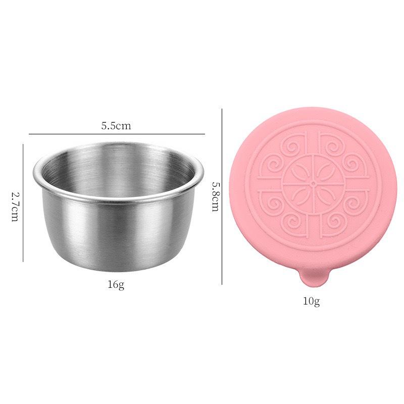 304 Stainless Steel Sauce Cup with Silicone Lid for Outdoor Use