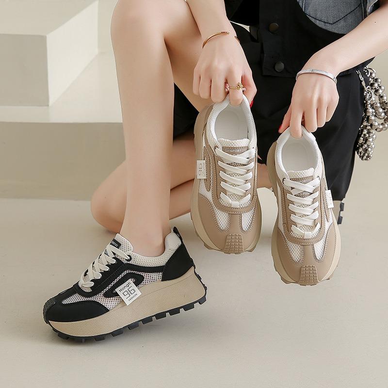 Hollow Daddy Shoes Women's Summer New Breathable Lightweight Student Casual Sneakers -