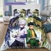 Hunter X Hunter Pattern Bedding Quilt Set Quilt Cover Pillowcase Home Birthday Gift(1 * Duvet Cover + 2 * Pillowcase, Without Core)