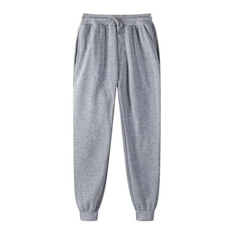 

Yousheng Men Sweatpants Mid-rise Elastic Waist Adjustable Drawstring Sport Pants with Pockets Solid Color Casual Trousers Daily Wear 2XL світло-сірого кольору