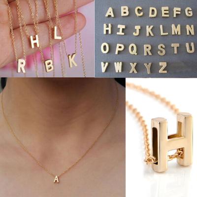 Fashion Women Initial Alphabet Letter A-Z Pendant Chain Necklace