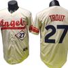 Los Angeles Angels MLB Baseball Jersey Shirt Mike Trout 27 Embroidered White Unisex Fan Apparel