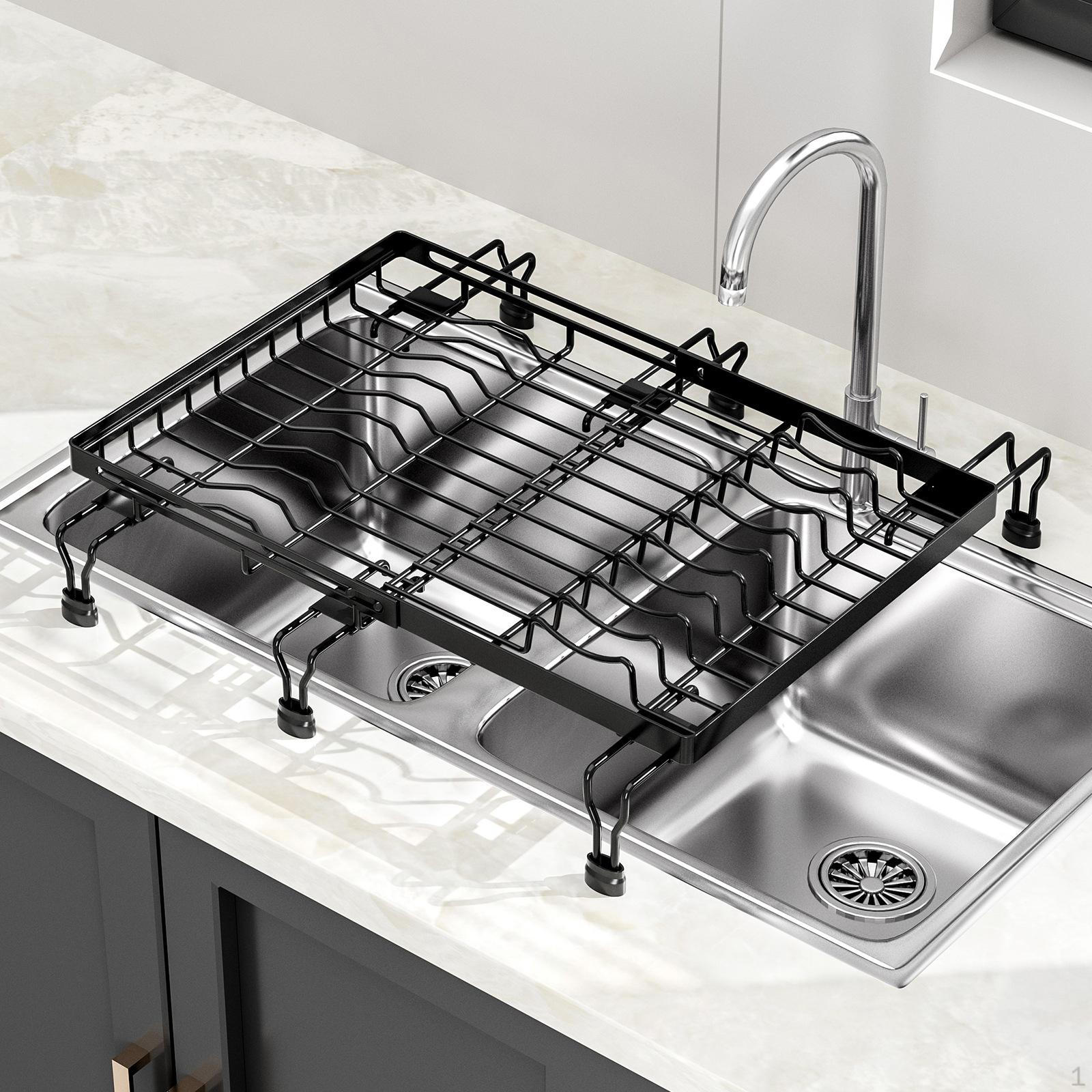 

Органайзер для сливного отверстия для раковины, регулируемая многофункциональная передвижная полка для хранения L