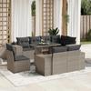 VidaXL Garden Lounge Set 9 Pcs with Light Grey Cushions Wicker 3269302