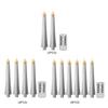 2/4/6 Pack Ghost Taper Candles Battery Operated Flameless Taper Candles with Remote and Timer Halloween Dinner Decoration Indoor