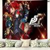 Persona 5 Wall Tapestry Aesthetic Wall Hanging Printed Fabric Blanket Decorative Tapestries for Bedroom Living Room Home Decor