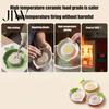 Ceramic Ginger Grater Garlic Plate, with Leaf Handle Design, Manual Spice Grinder Easy Cleaning Kitchen Grinding Tool, for And Lemon Seasoning