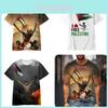 New Arrival 3d Printed T-shirt With Palestinian Flag Comfortable And Casual