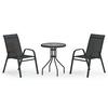Vidaxl 3-teiliges Bistro-Möbelset für den Garten, Schwarz