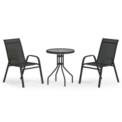 Vidaxl 3-teiliges Bistro-Möbelset für den Garten, Schwarz