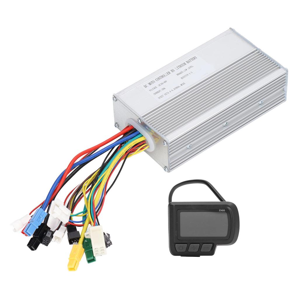 Electric Bike Brushless Motor Controller 36V 48V LCD Display 30A 12 Tube Controller with Battery Speed Display USB