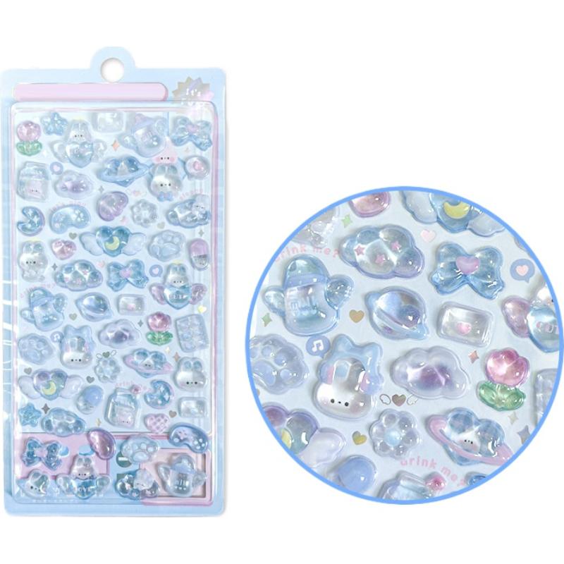 Kawaii Cartoon Animal 3D Relief Cute Stickers Children And Girls Decorative Sticker Birthday Gifts Creative Peripheral