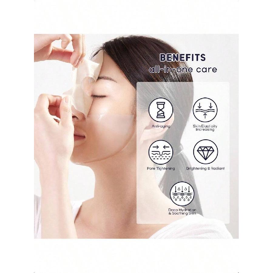 WellDerma Retinol Kolagenová pleťová maska 4 ks Maska s nízkomolekulárním kolagenem pro zpevnění a hydrataci Adheze s mikrootvory Chladivý efekt Hluboká absorpce