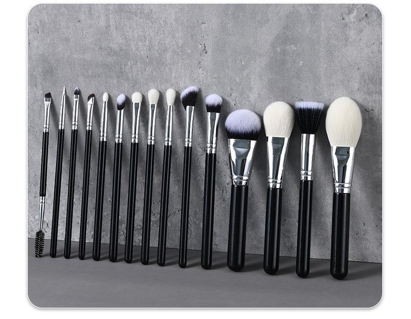 15-Piece Professional Makeup Brush Set for Artists and Schools with Detail Concealer Brush