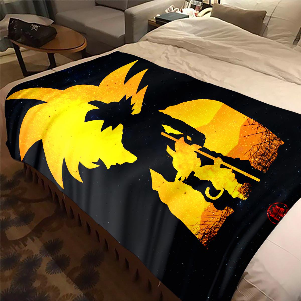 

1PC Son Goku Print Flannel Blanket, High quality All Seasons, Home Decor, Warmth and Comfort, Perfect for Christmas Gifts 80cm x 120cm