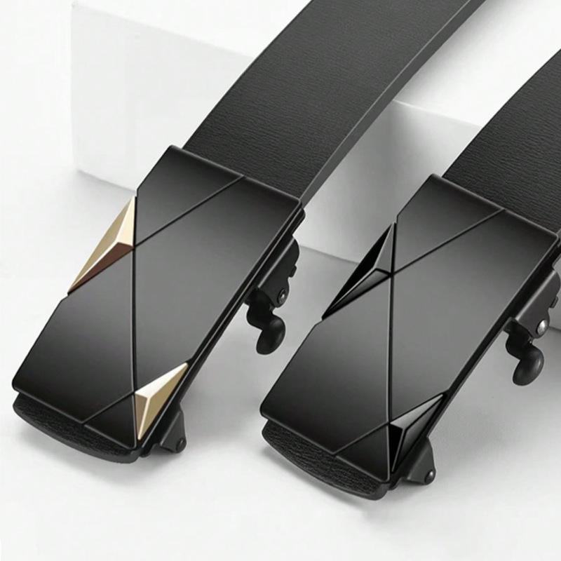 2025 Men's Fashion Leather Belt - Toothless Automatic Buckle, Trendy & Versatile for Casual & Business Wear