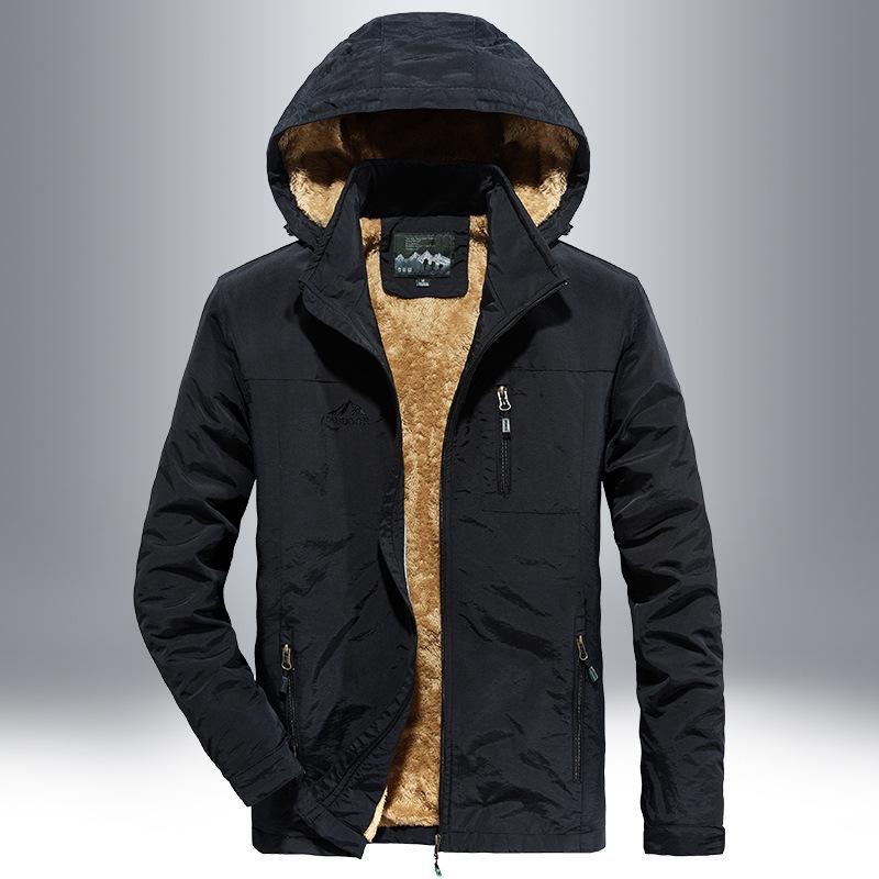 Autumn and Winter New Men's Fleece Thickened Jacket Youth Loose Large Size Casual Top Jacket Clothes