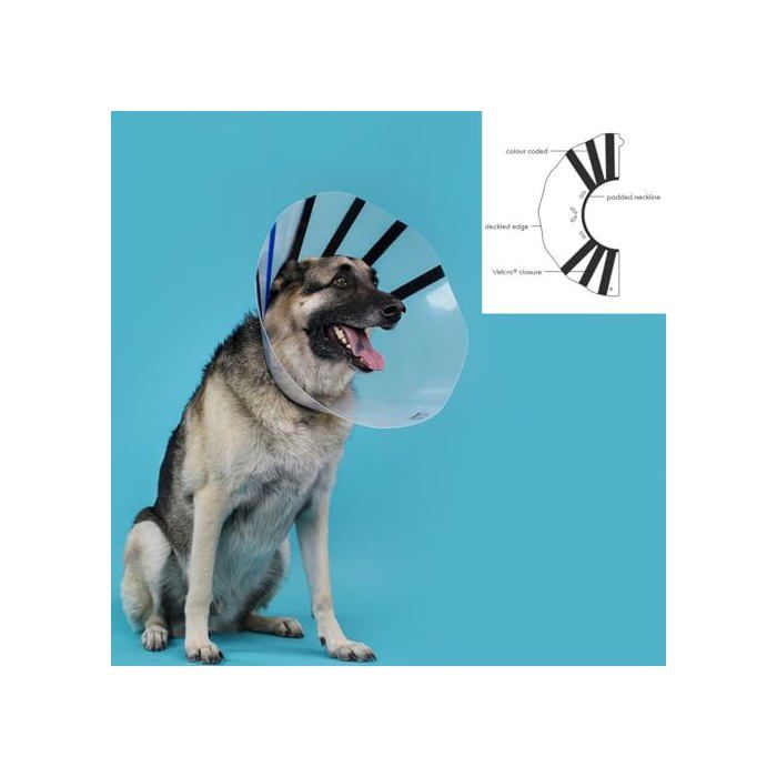 Collier de protection pour chien - KVP - EZ Effacer - Bandes Velcro multicolores - Ajustement douillet