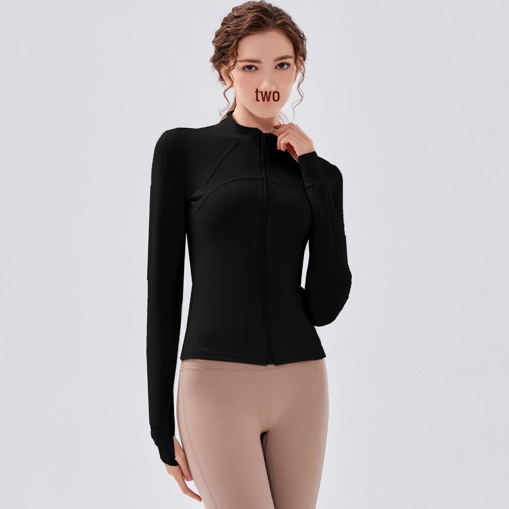 Samt-Reißverschluss Langarm Yoga- und Fitnessjacke für Herbst/Winter Training & Radfahren