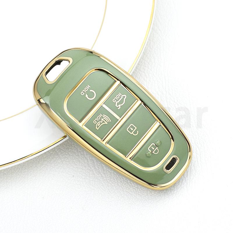 5 Buttons Shell for Hyundai Santa Fe Tucson 2022 NEXO NX4 Atos Prime Solaris 2021 TPU Car Key Case Cover Auto Accessories