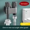 Stainless Steel G1/2 1 In Two Out Double Control Washing Machine Faucet Toilet Triangle Valve Faucet Accessory