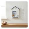 House Shaped Key Storage Box Rustic Finish Wall Mounted Space Saving for Entryway,