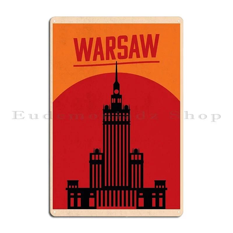 Warsaw Poland Travel Metal Plaque Poster Wall Cave Classic Create Wall Plaque Garage Tin Sign Poster 20x30cm(7.8x11.8inch)