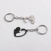 Keychain Heart Matching Cat Design Titanium Steel Keychain Pendant Bright Color Key Holder Bags Cars Wallets Accessories