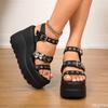 2026 Gotische Romeinse Sandalen Zomer nieuwe punk dames Dikke Bodem schoenen Vlinder mode schoenen Mode dames gesp sandalen Mujer