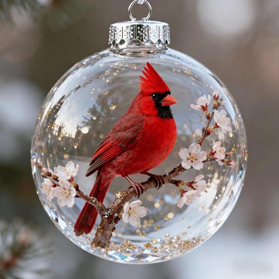 Naturens Fugler Krystallglass Ornament Klar Plast Fugl Julekule Ornament Juletre Minnegaver til Høytiden Innendørs Hjemmedekor