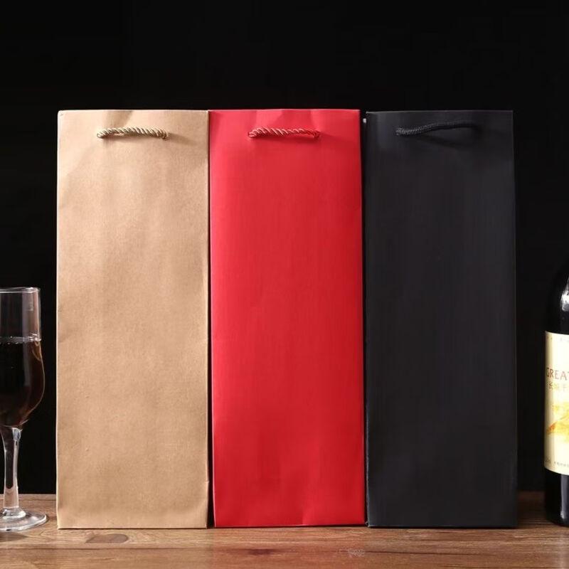 Kraft Paper Double Wine Bottle Gift Bags (Pack of 5)