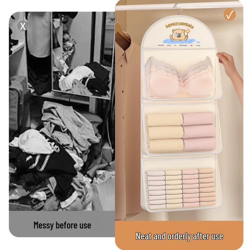 Hanging Mesh Pocket Organizer for Underwear & Socks