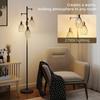 3-Light LED Floor Lamp, 170cm Industrial Dimmable Standing Lamp with Steel Wire Cage Lampshades, 2700K for Living Room, Bedroom, Dining Room, Study