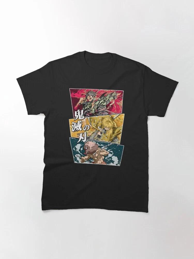 Anime Tanjiro Teams Using Breath Technique Demon Slayer Basic T Shirt S