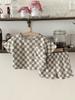Summer 2026 Korean Style Plaid Two-Piece Set for Kids (0-3 Years) - Short Sleeve & Shorts