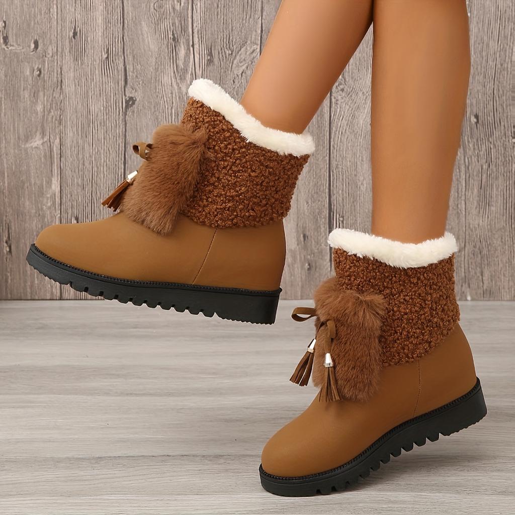 Snow Boots Female 2025 Winter New Korean Version of The Hundred Anti-slip Waterproof Cotton Shoes Mid-calf Padded Warm Boots